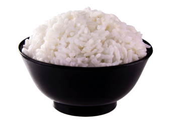 bowl of rice isolated on white
