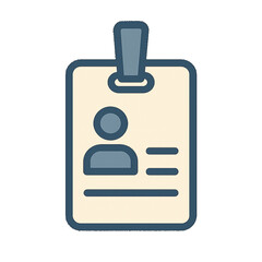 ID Badge – Flat Vector Identification Card Icon (Transparent Background)