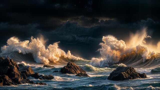 sunset over the sea