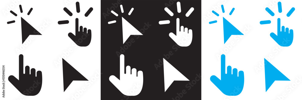Leinwandbilder Click Cursor. Computer mouse click cursor icon. Pointer click icon. Hand pointer symbol. Clicking finger. Vector for websites, mobile interfaces, presentations, banner, visual branding etc. EPS 10