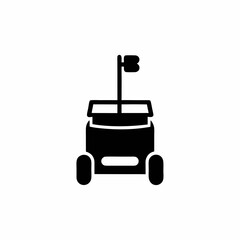 Autonomous Delivery Robot Vector Silhouette Icon