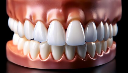 Fototapeta premium a close up of a fake tooth with a white filling