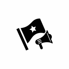 Brand Promotion Vector Silhouette Icon Design with Flag