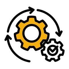 Automation Process Icon - Color Lineal Style for Smart Workflows. (Color Lineal Style)