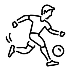 An outline style icon of football player