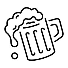 A line style icon of beer mug