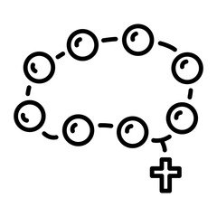 Obraz premium An outline style icon of rosary