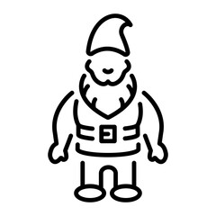An outline style icon of garden gnome