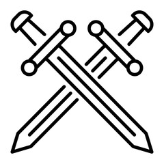 A linear icon depicting cavalry sword weapon 