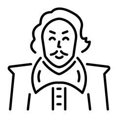 A line style icon depicting a play writer 