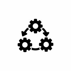 Marketing Automation Workflow Vector Silhouette Icon