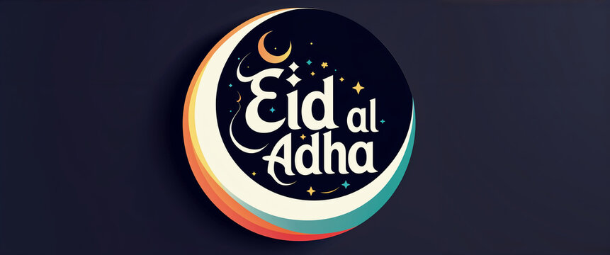 Festive eid al adha illustration celebrating islamic holiday on a dark background