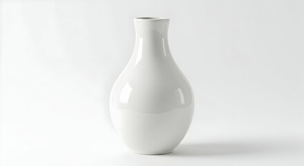 Elegant White Ceramic Vase Modern Home Decor Tabletop Centerpiece Minimalist Design