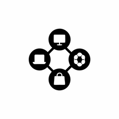 Multi Channel Selling Vector Silhouette Icon Design