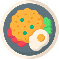 Fried Rice Flat Icon