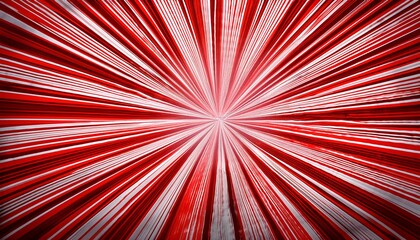 a vibrant abstract composition of red and white stripes radiating outwards from a central point creating a dynamic and visually striking effect