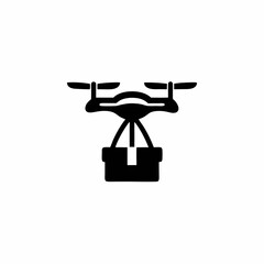 Smart Drone Delivery Vector Silhouette Icon Design