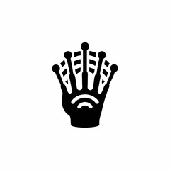 Smart Glove Interface Icon Vector Silhouette Icon