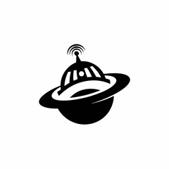 Space Colony Technology Icon Dome Structure On Planet