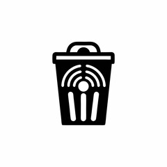 Smart Waste Bin Sensor Icon Trash Bin With Radar