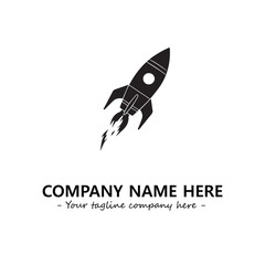 Rocket silhouette logo company design vector illustration