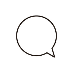 シンプルな丸い吹き出し（モノクロ）