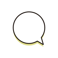 シンプルな丸い影付き吹き出し（イエロー）