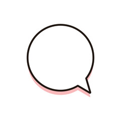 シンプルな丸い影付きの吹き出し（ピンク）