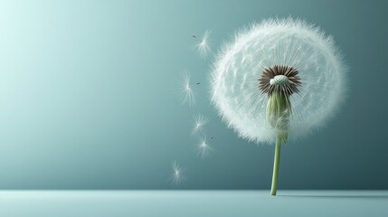 Fluffy dandelion seed head
