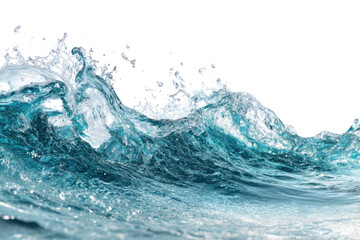 Powerful ocean wave cresting isolated on transparent background