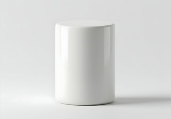 Clean Minimalist White Ceramic Cylinder Product Mockup Studio Shot
