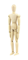 wooden man, wooden mannequin isolated from background