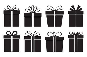 Collection of beautifully wrapped gift boxes with ribbons for festive visuals.