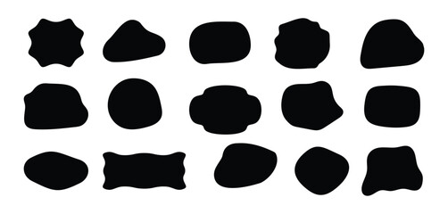 Round form placed in an organic shape. Background abstract form frame with a liquid organic blob curve. A liquid glob with a wavy, abstract doodle. backdrop with a gentle circular oval design. 