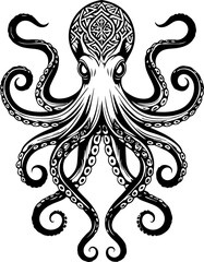 vector illustration of a tattoo octopus © Yakub Dhali