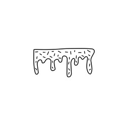 dripping liquid line icon with confetti sprinkles
