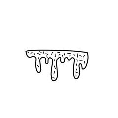 dripping liquid line icon with confetti sprinkles