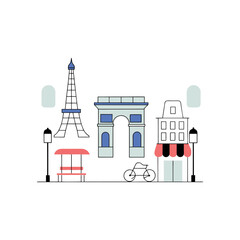 Fototapeta premium Minimalist Paris Landmarks and Objects