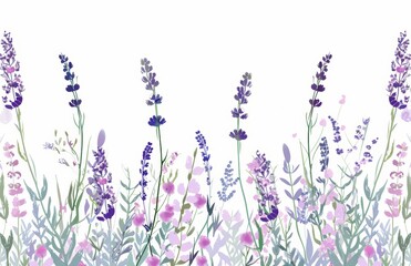 Naklejka premium lavender flowers vector illustration