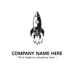 Rocket silhouette logo company design vector illustration