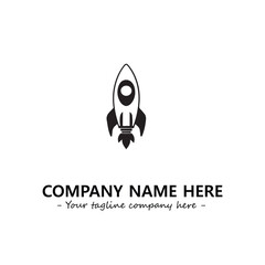 Rocket silhouette logo company design vector illustration