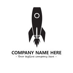 Rocket silhouette logo company design vector illustration