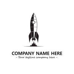 Rocket silhouette logo company design vector illustration