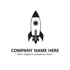 Rocket silhouette logo company design vector illustration