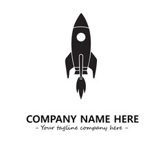 Rocket silhouette logo company design vector illustration