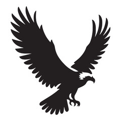 Osprey silhouette with spread wings – Osprey illustration – Minimalist Osprey vector – Bird silhouette

