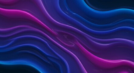 Obraz premium Abstract artwork featuring vibrant blue and purple flowing waves, creating a dynamic and mesmerizing visual effect