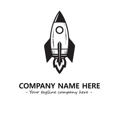 Rocket silhouette logo company design vector illustration
