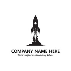 Rocket silhouette logo company design vector illustration