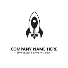 Rocket silhouette logo company design vector illustration